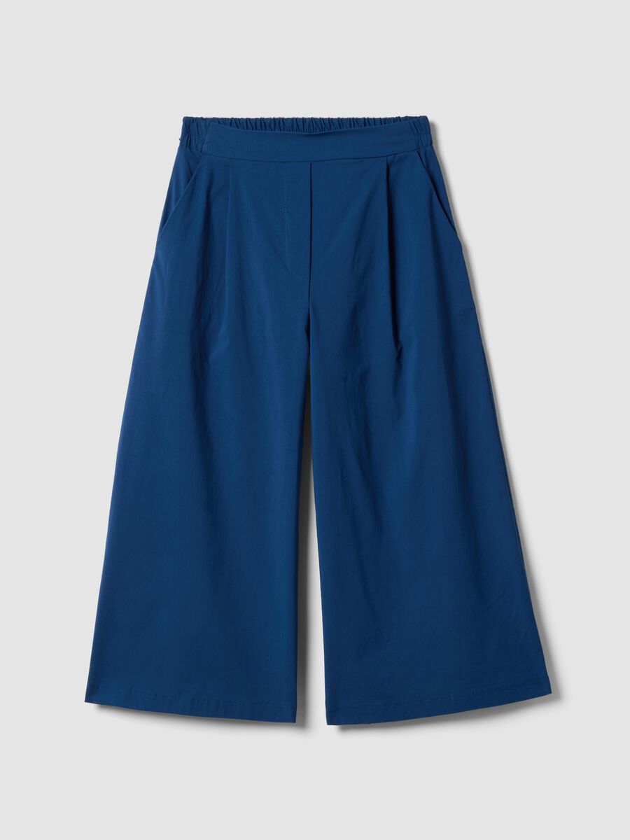 Pantaloni jogger in misto viscosa elasticizzata blu regular fit_4