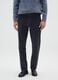 Blue chino trousers in pure cotton regular fit with pinstripes_1