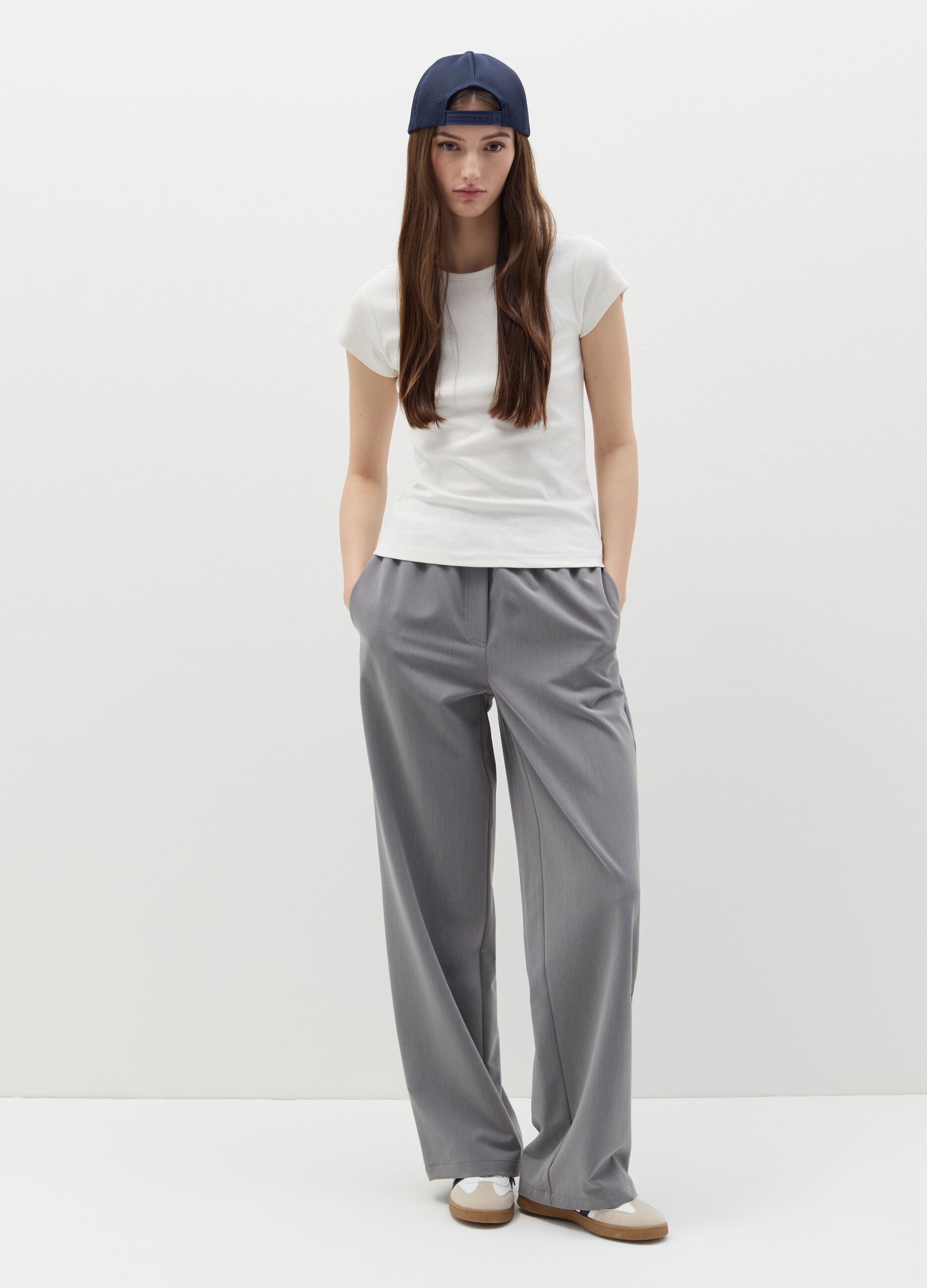 Solid colour cotton T-shirt