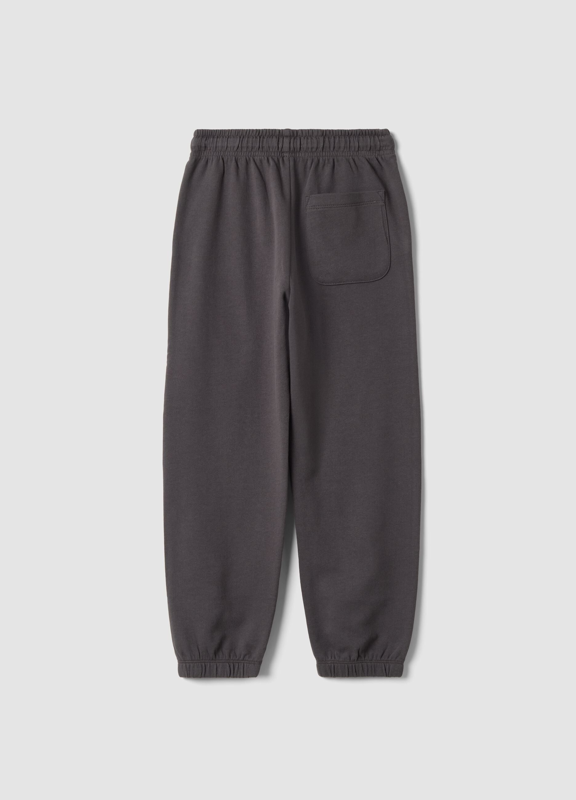 Pantaloni jogger grigi in puro cotone con stampa sportiva