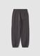 Pantaloni jogger grigi in puro cotone con stampa sportiva_1