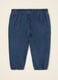 Blue pure cotton trousers with elasticated waist, regular fit_2