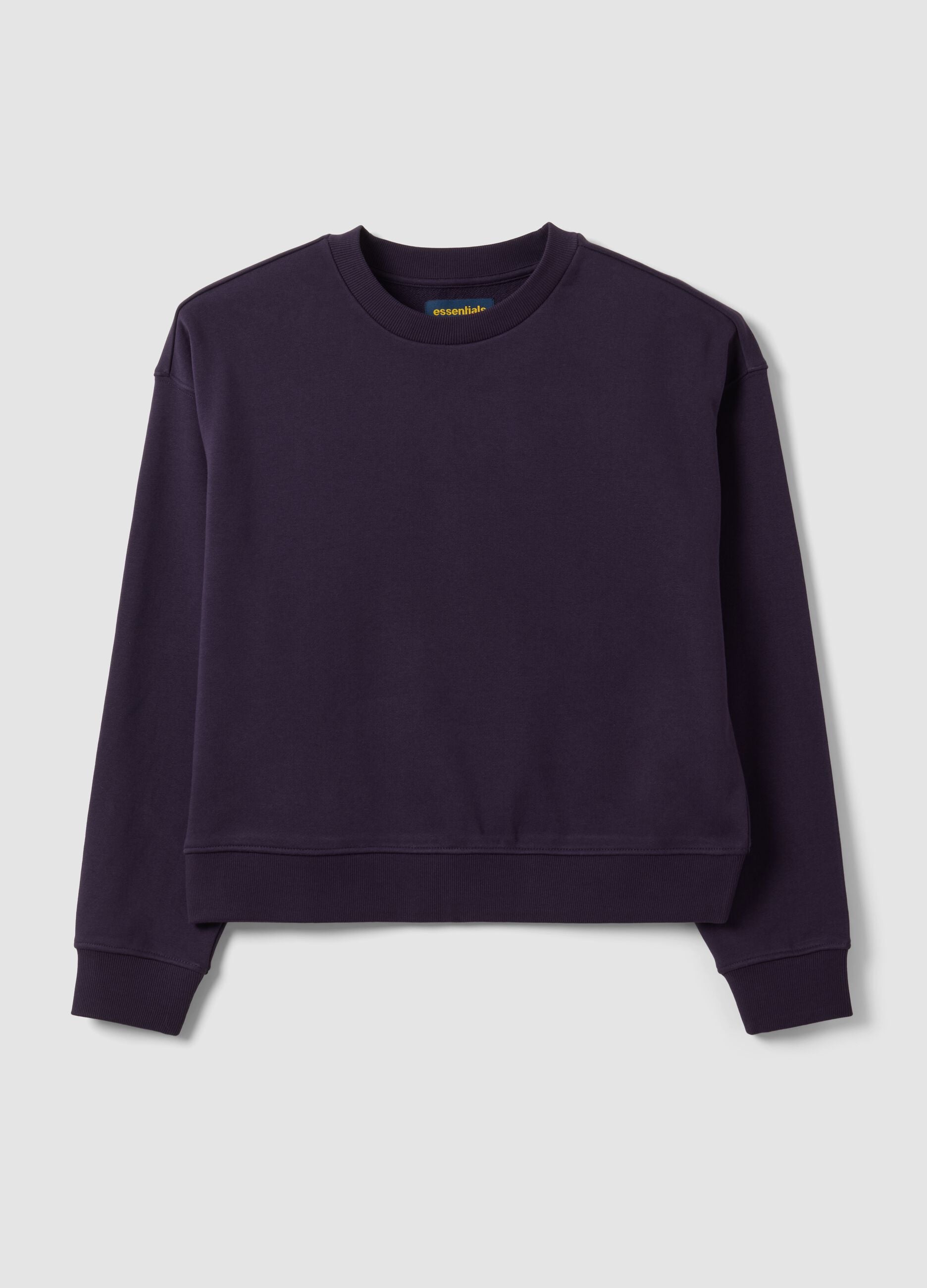 Felpa viola in misto cotone a girocollo regular fit