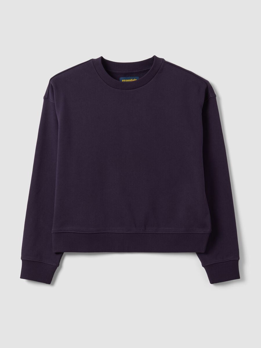 Felpa viola in misto cotone a girocollo regular fit_0