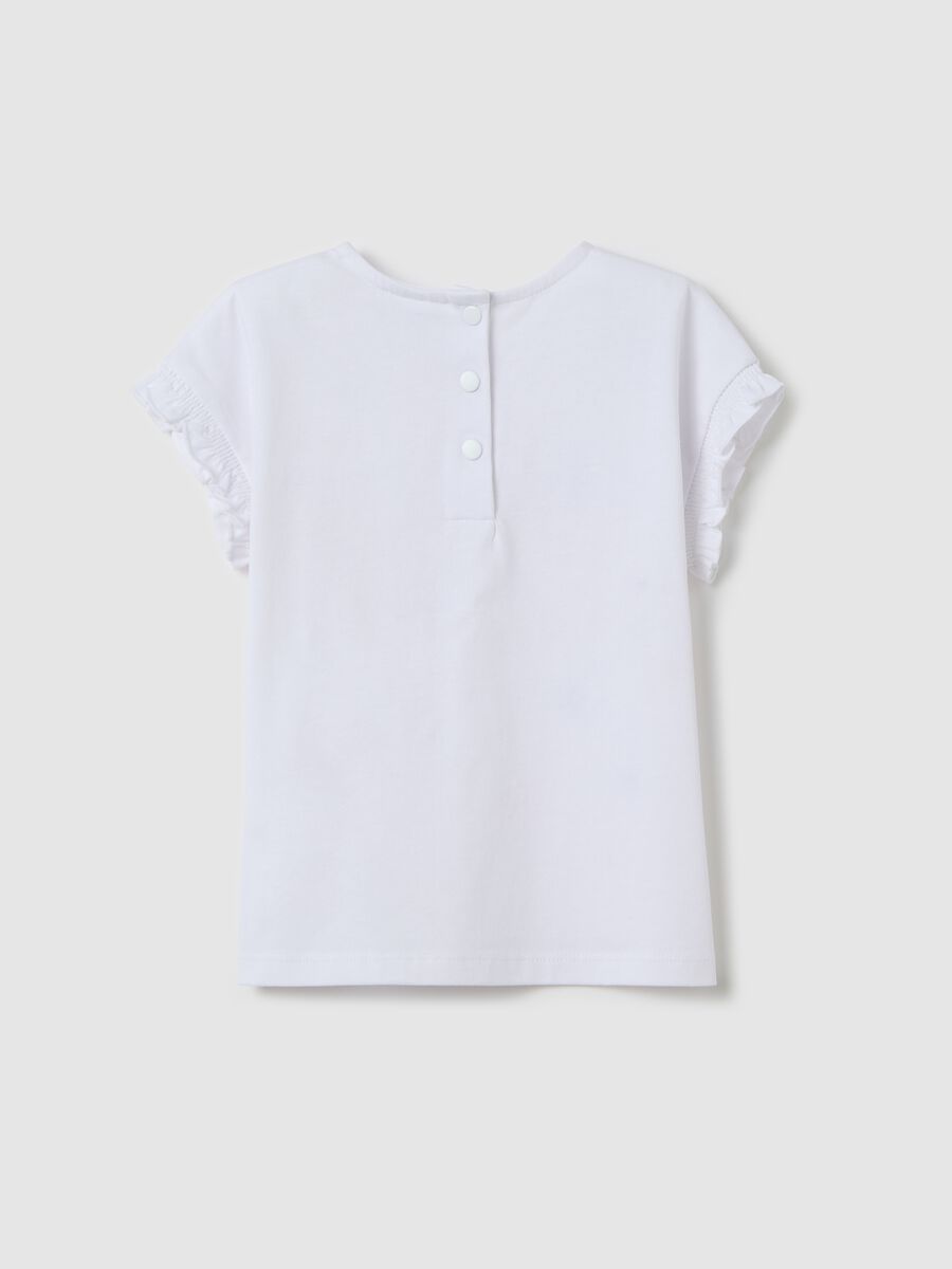 Girls’ top in white stretch cotton with regular fit_1