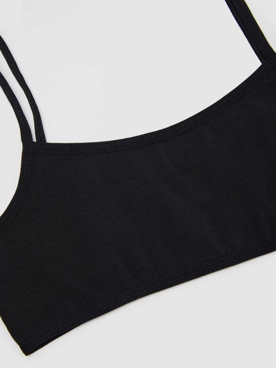 Girls' two-pack of black stretch cotton bras_3