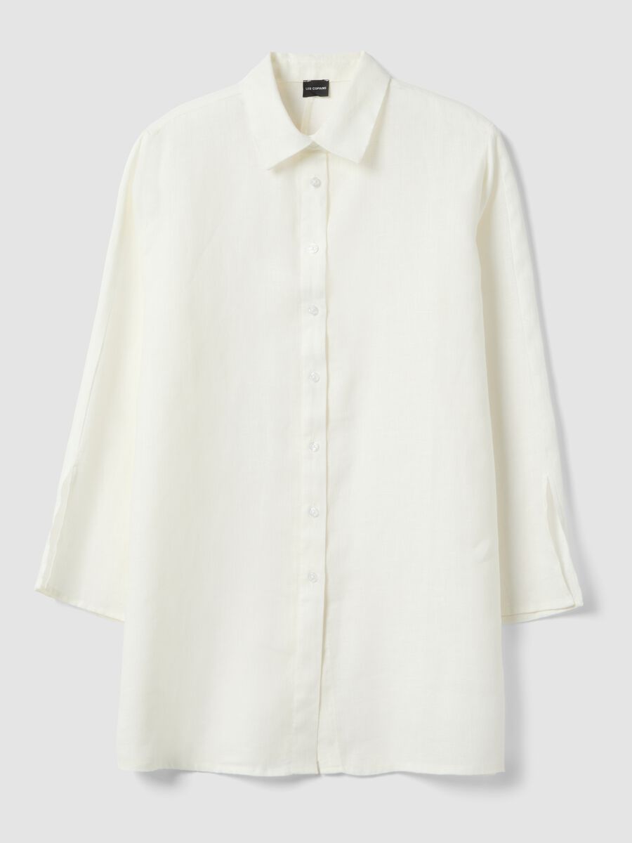 White pure linen shirt with oversized fit_4