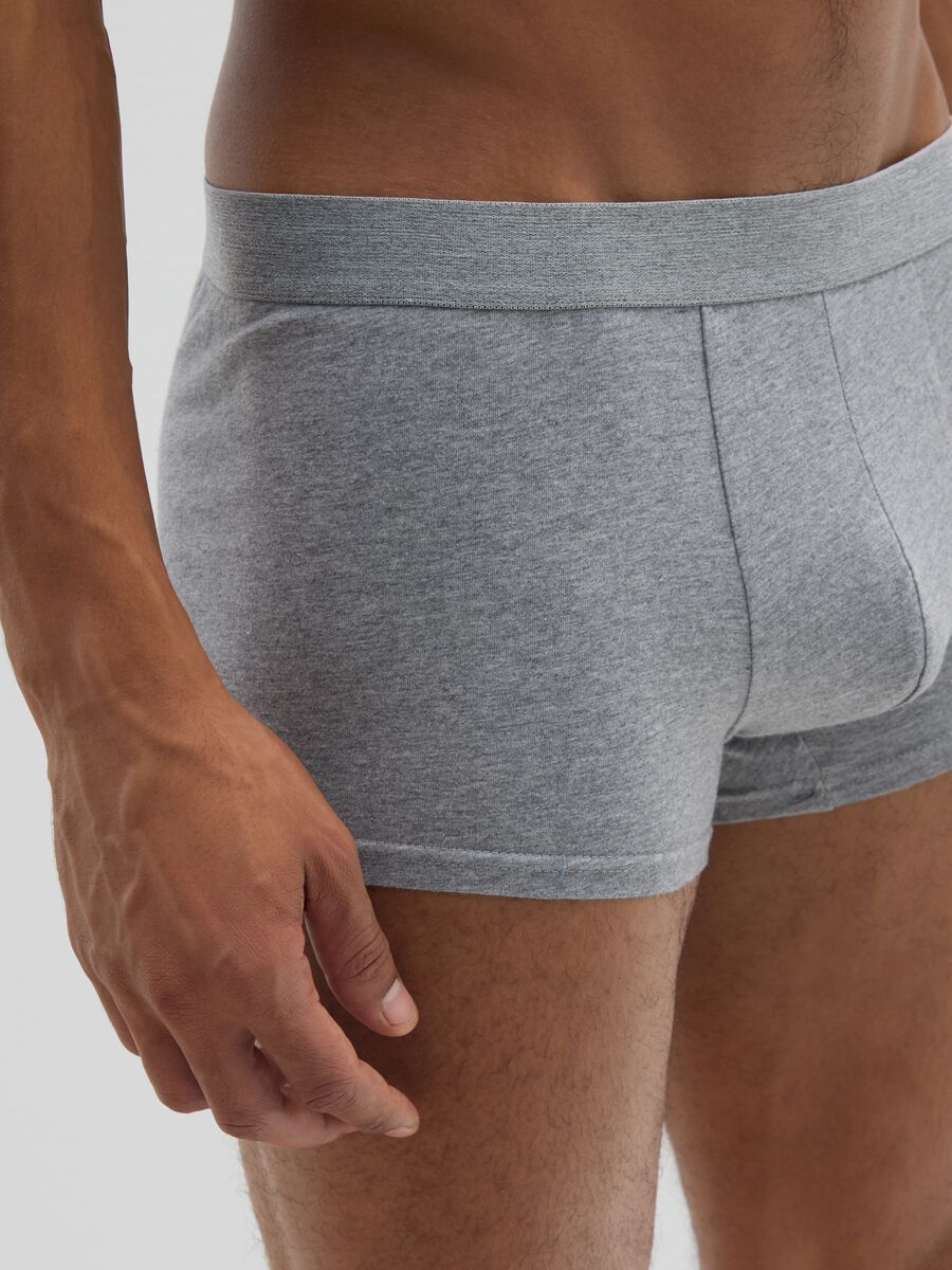 Pack of three grey pure cotton boxer shorts regular fit_3