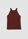 Fitted red viscose blend tank top_0