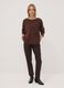 Brown viscose-blend jumper with floral appliqu&eacute;s, regular fit_1
