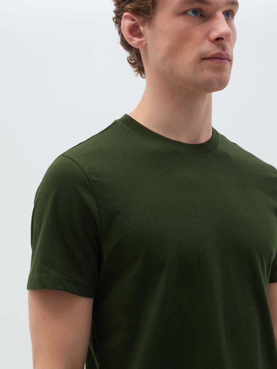 T-shirt in slub cotton with round neck_2