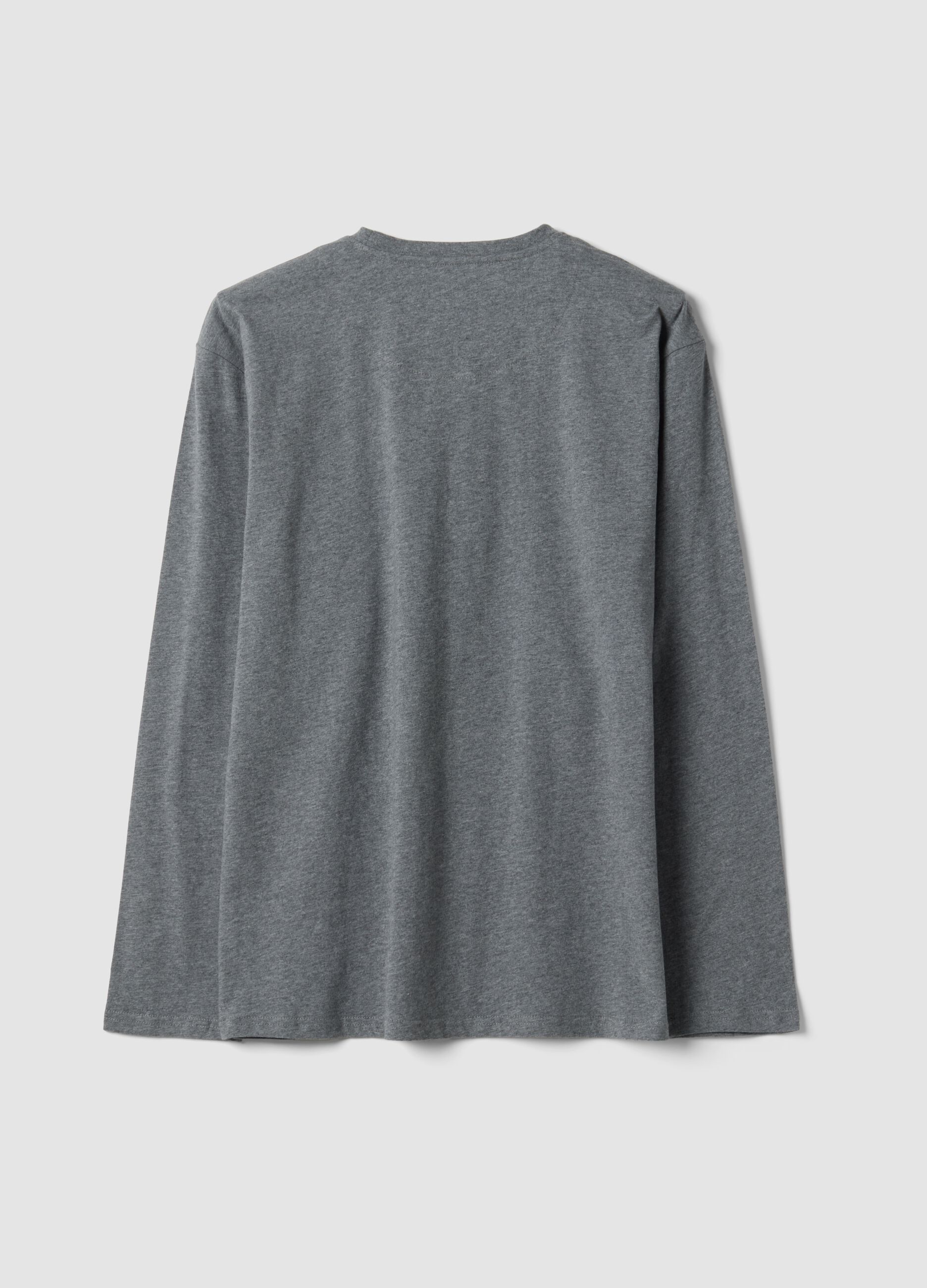 Grey organic cotton crew-neck pyjama top