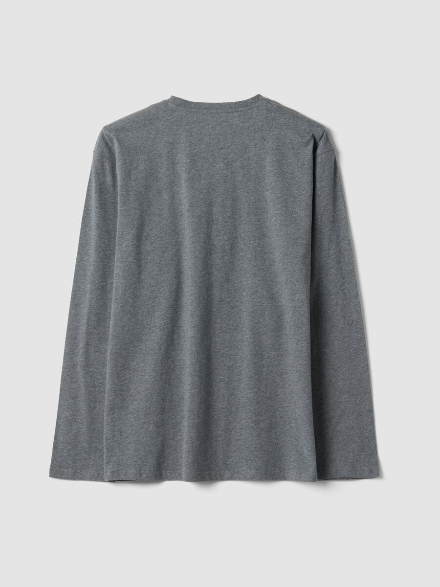 Grey organic cotton crew-neck pyjama top_2