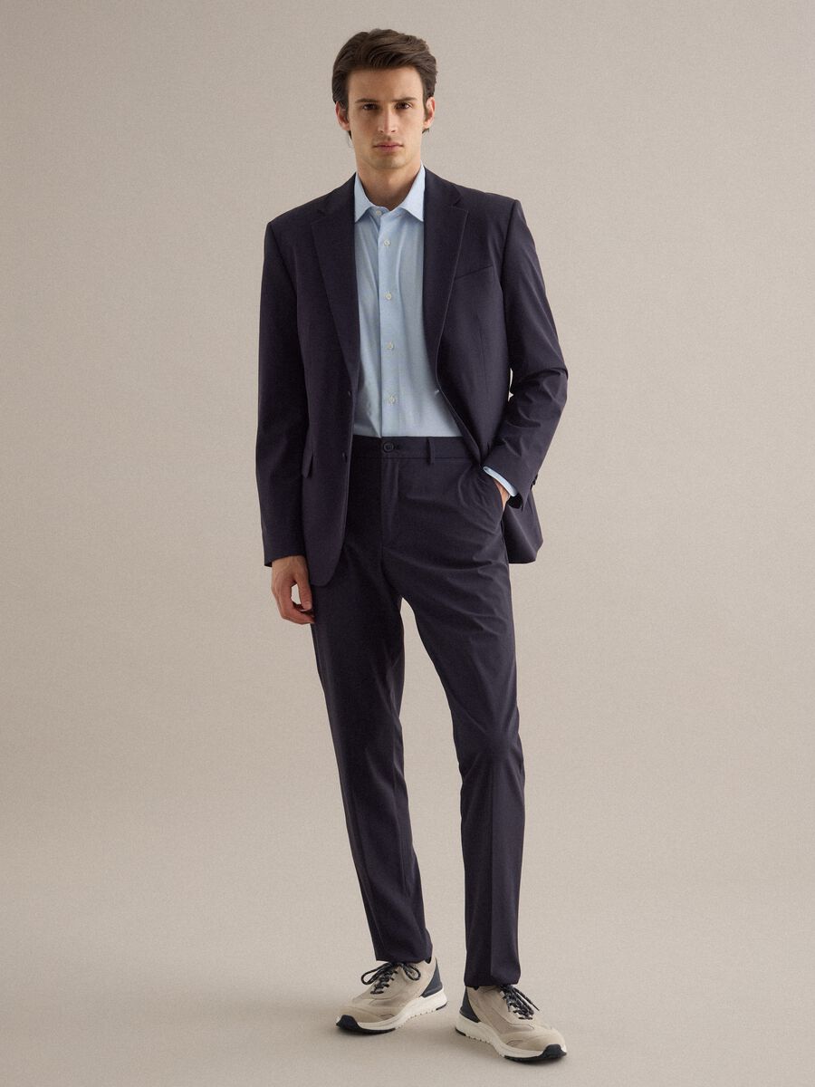 Pantaloni formali blu regular fit_0