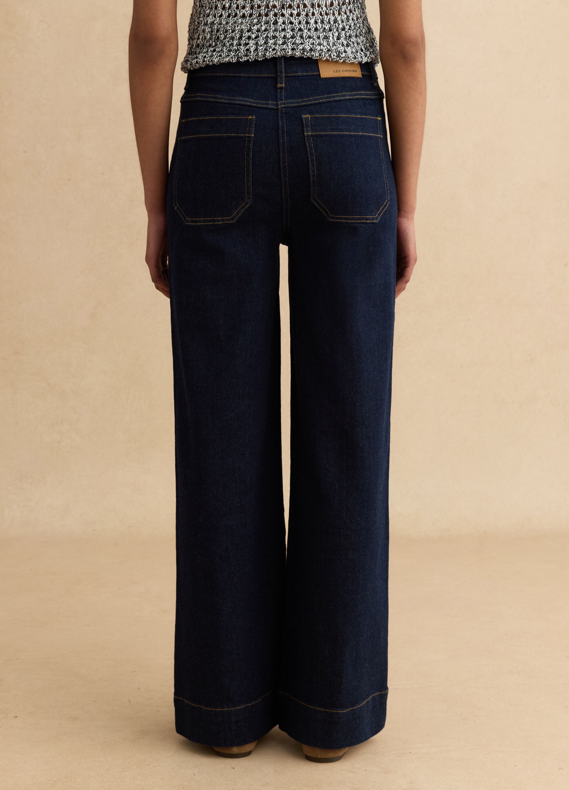 Blue Stretch Cotton Trousers Regular Fit