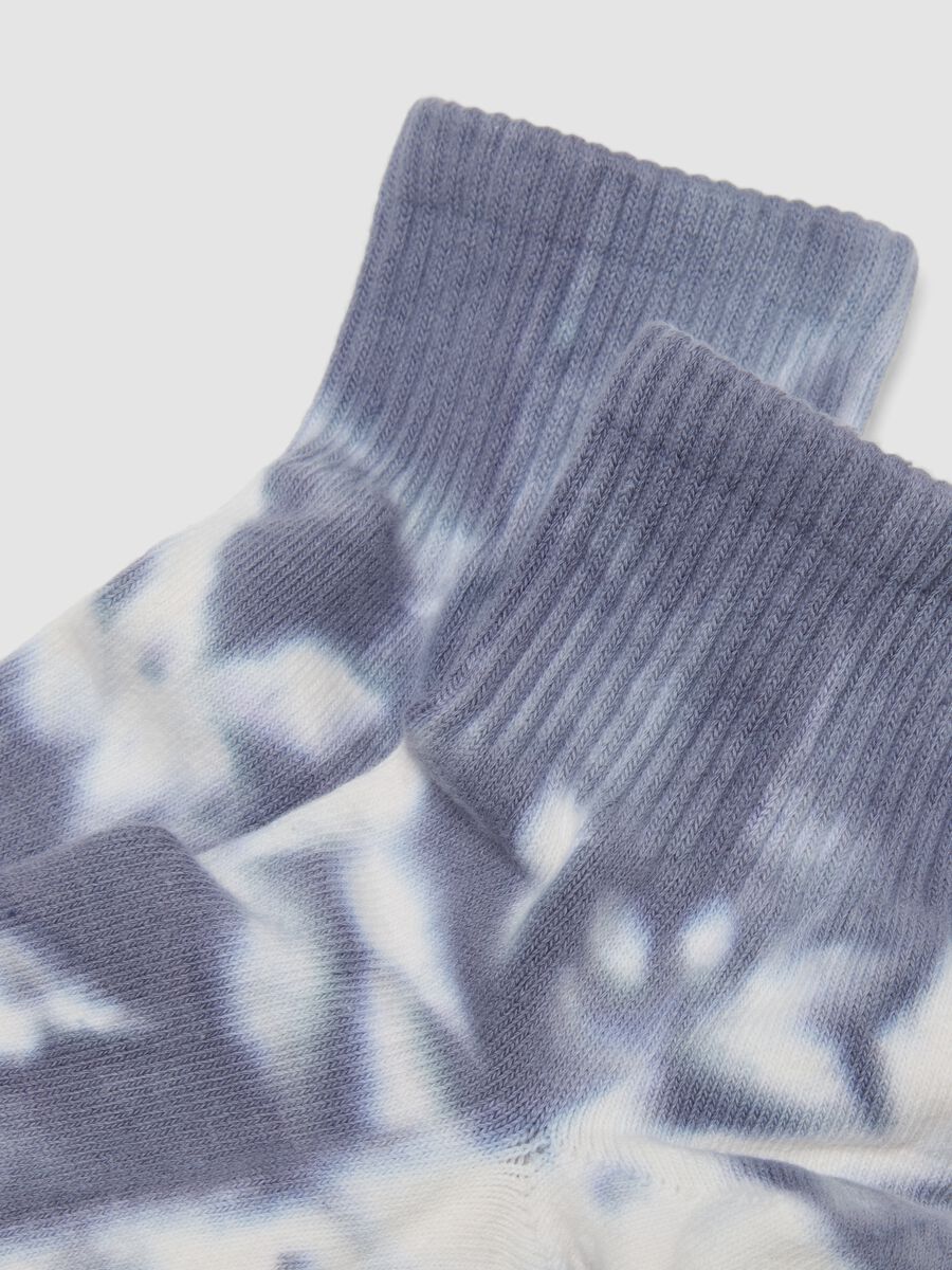 Multicolour tie-dye effect stretchy cotton sports socks_2