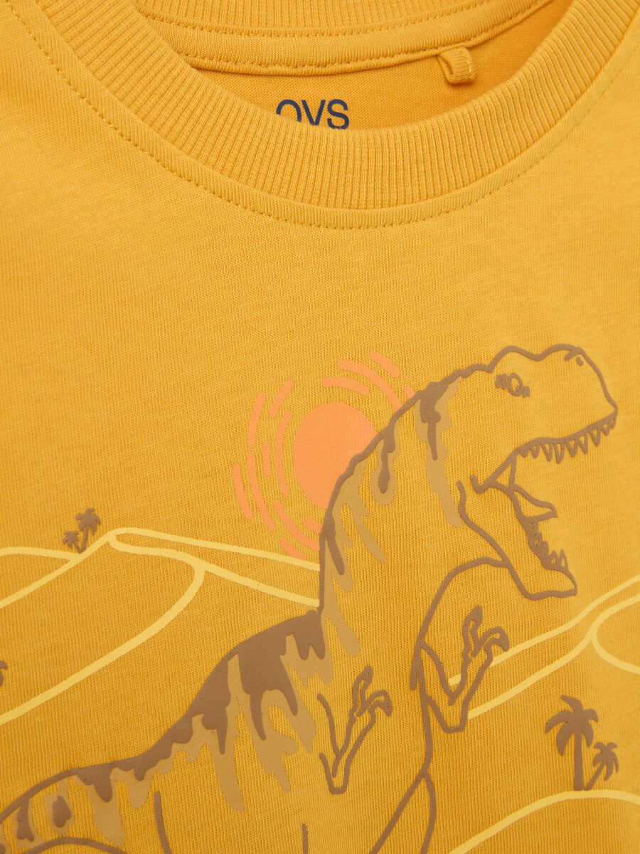 Yellow regular fit pure cotton boys' vest with print_3