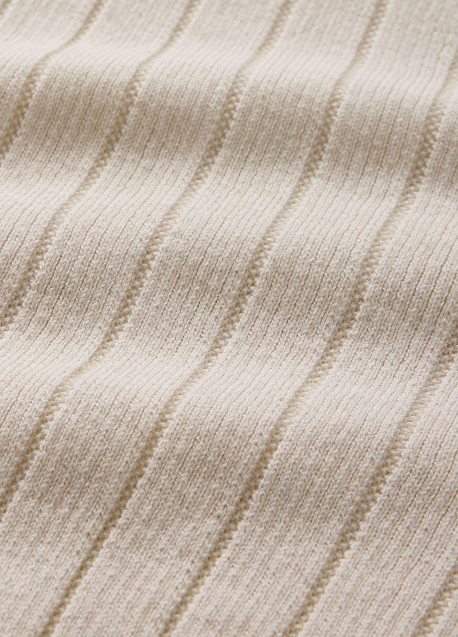 Beige polo shirt with short sleeves in cotton
