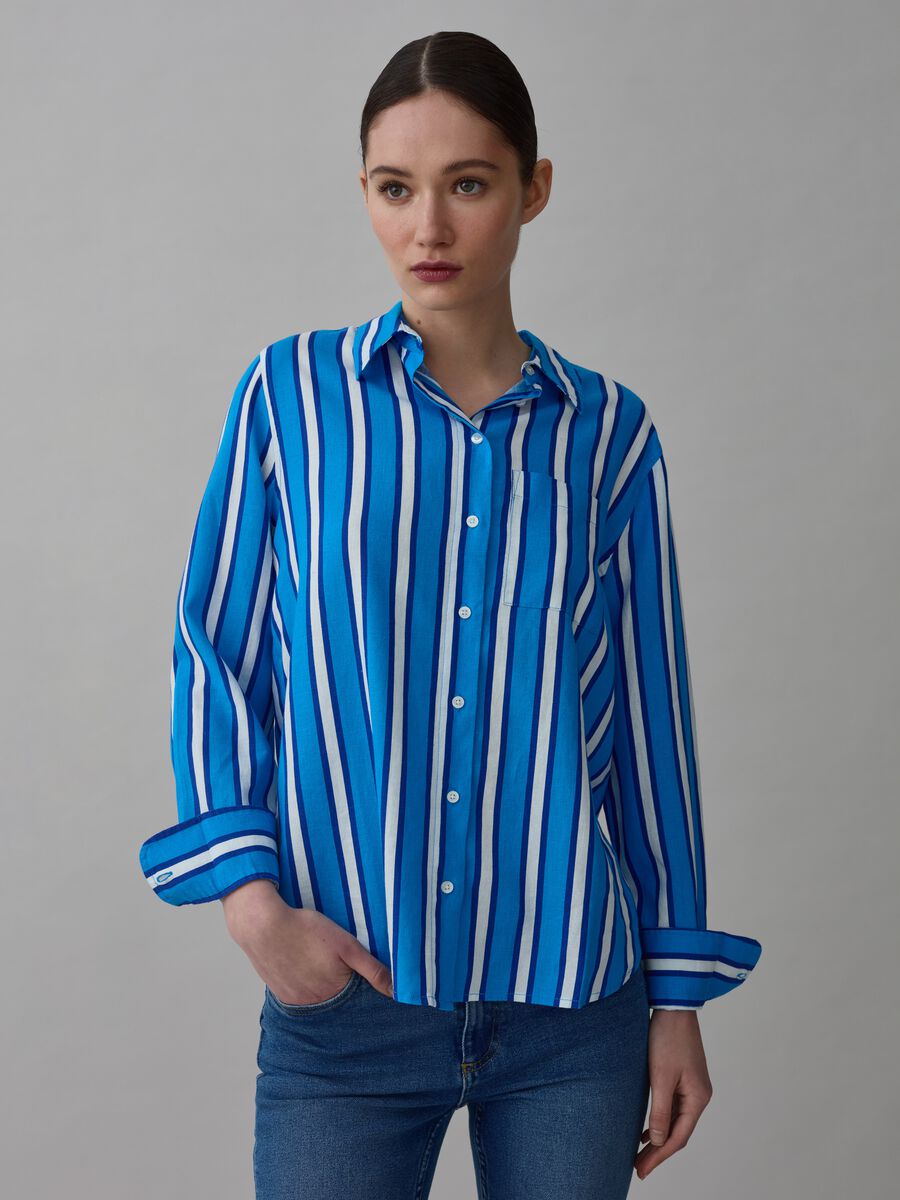 Striped shirt in linen and viscose_1