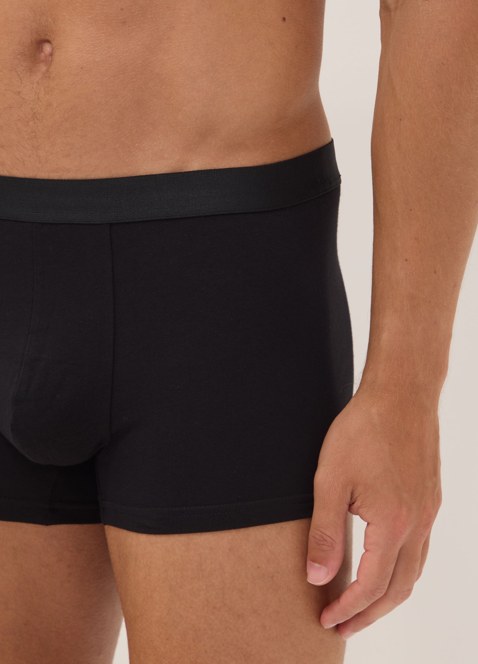 Five-pack of black stretch organic cotton boxers