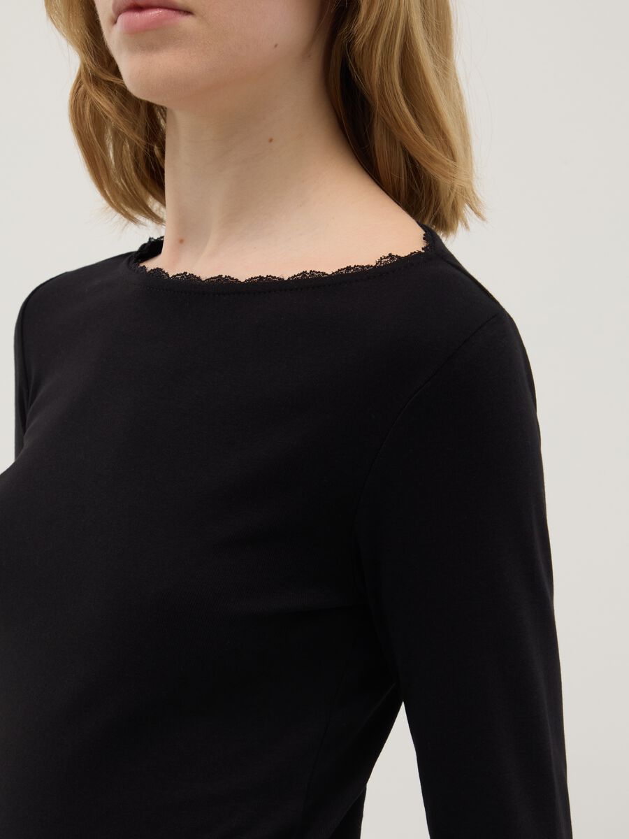 T-shirt in puro cotone nero regular fit_3