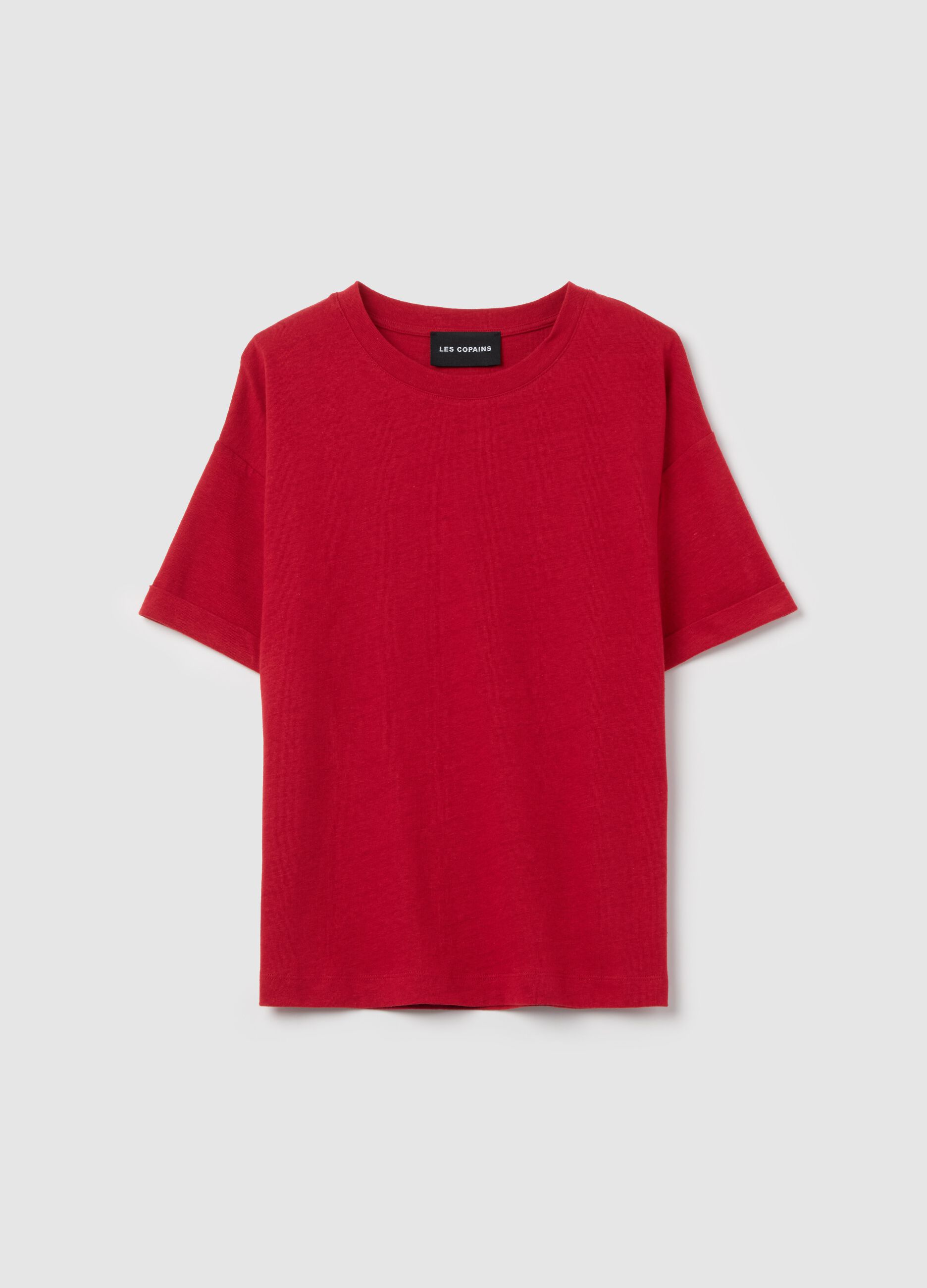 Oversized T-shirt in cotton and linen