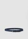 Blue belt with rectangular metal buckle_0