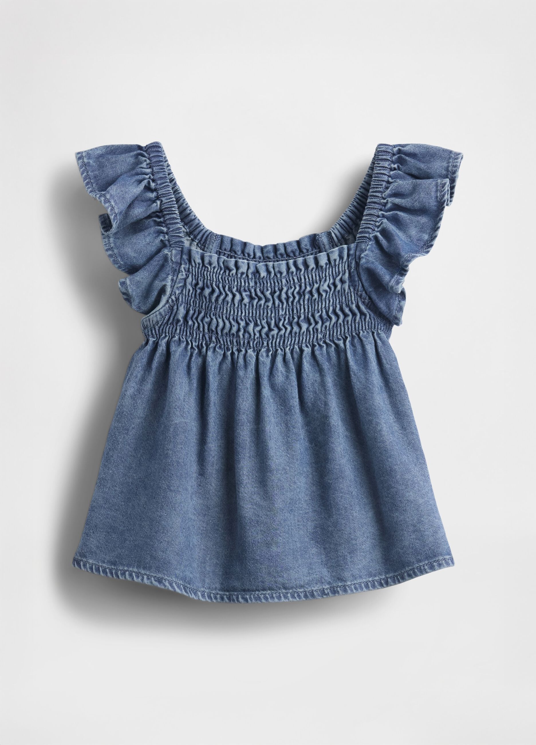 Light Denim Smock Top