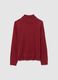 Red regular fit turtleneck jumper_4