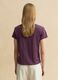 Purple short-sleeved pure linen T-shirt, regular fit_3