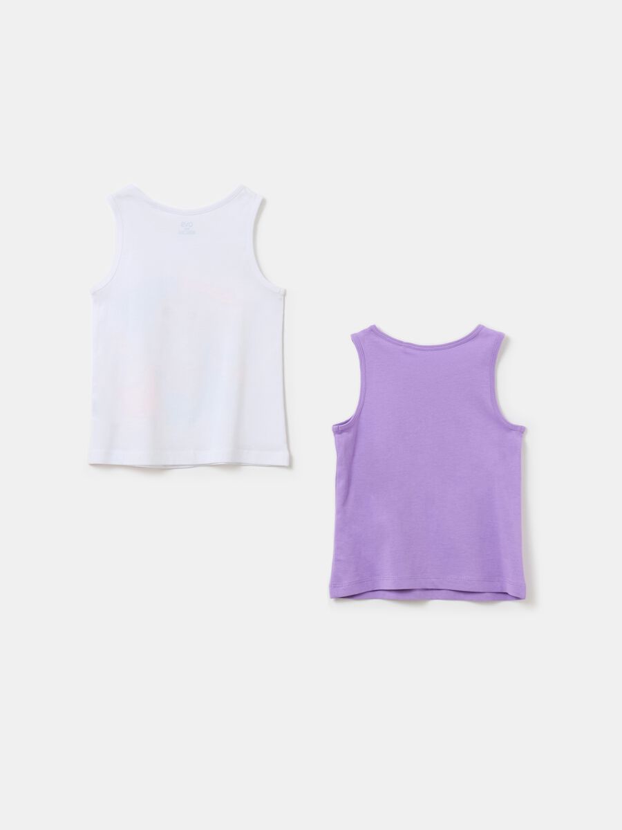 Bipack tank top in cotone con stampa_1