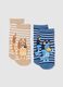 Twin pack blue anti-slip socks with characters_0