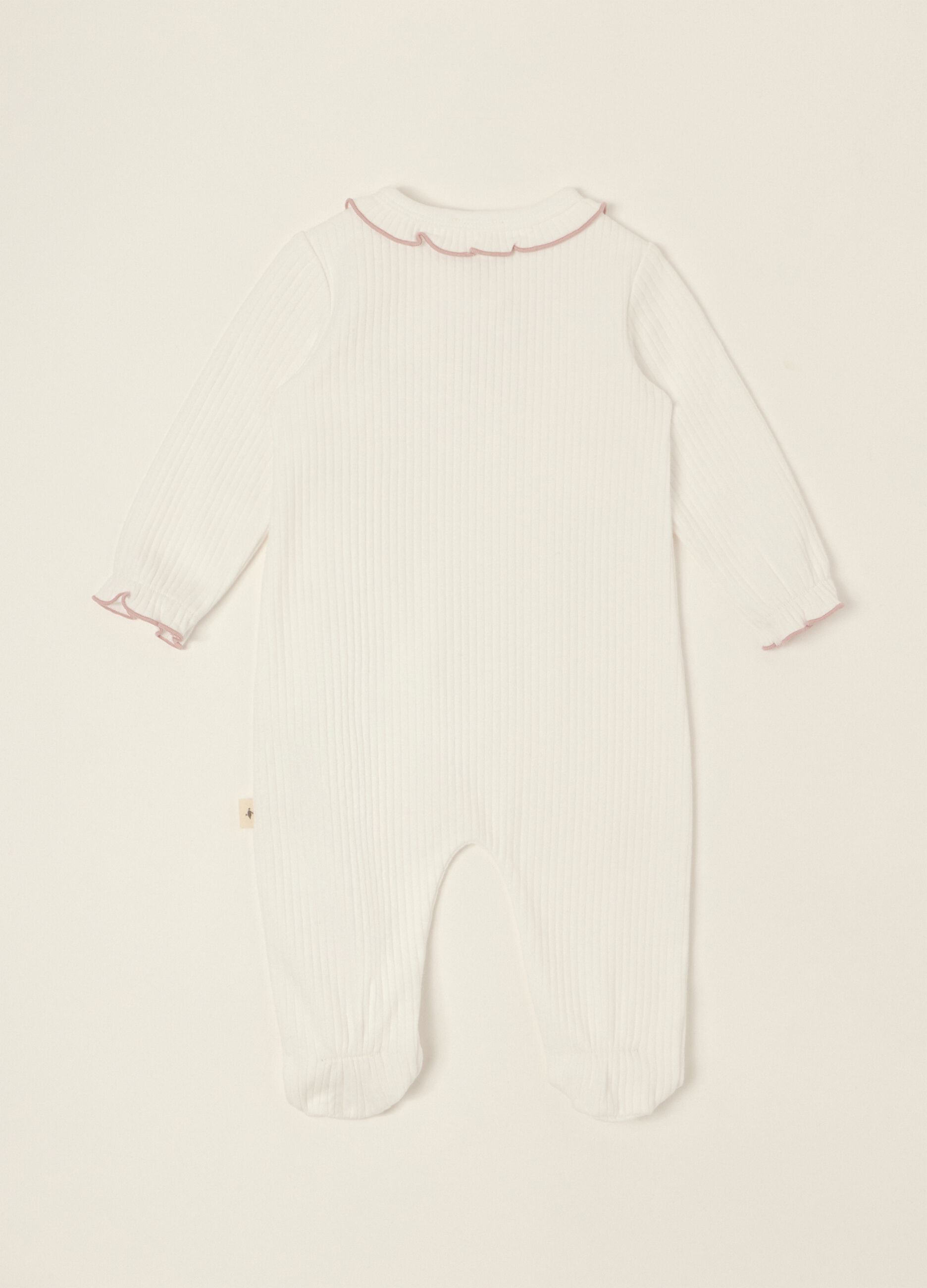 White pure cotton baby girl sleepsuit