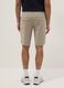 Beige regular-fit stretch-fabric jogger bermuda shorts_2
