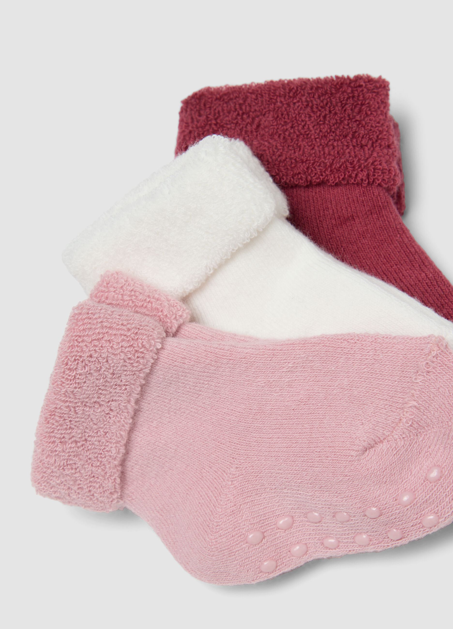 Four-pack of multicolour ankle socks in organic cotton blend for baby girl