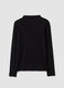 Black stretch viscose crew-neck T-shirt_6