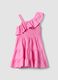 Girls' Pink Sleeveless Pure Cotton Dress with Ruffle Detail_1