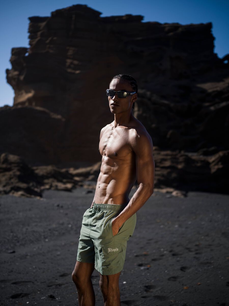 Cargo Swim Shorts Military Green_0