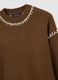 Brown sweater in cotton and wool blend with oversized fit_5