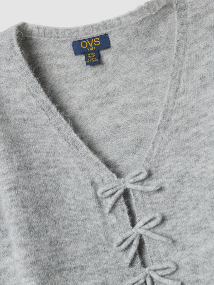 Grey marl stretch wool cardigan, regular fit_5