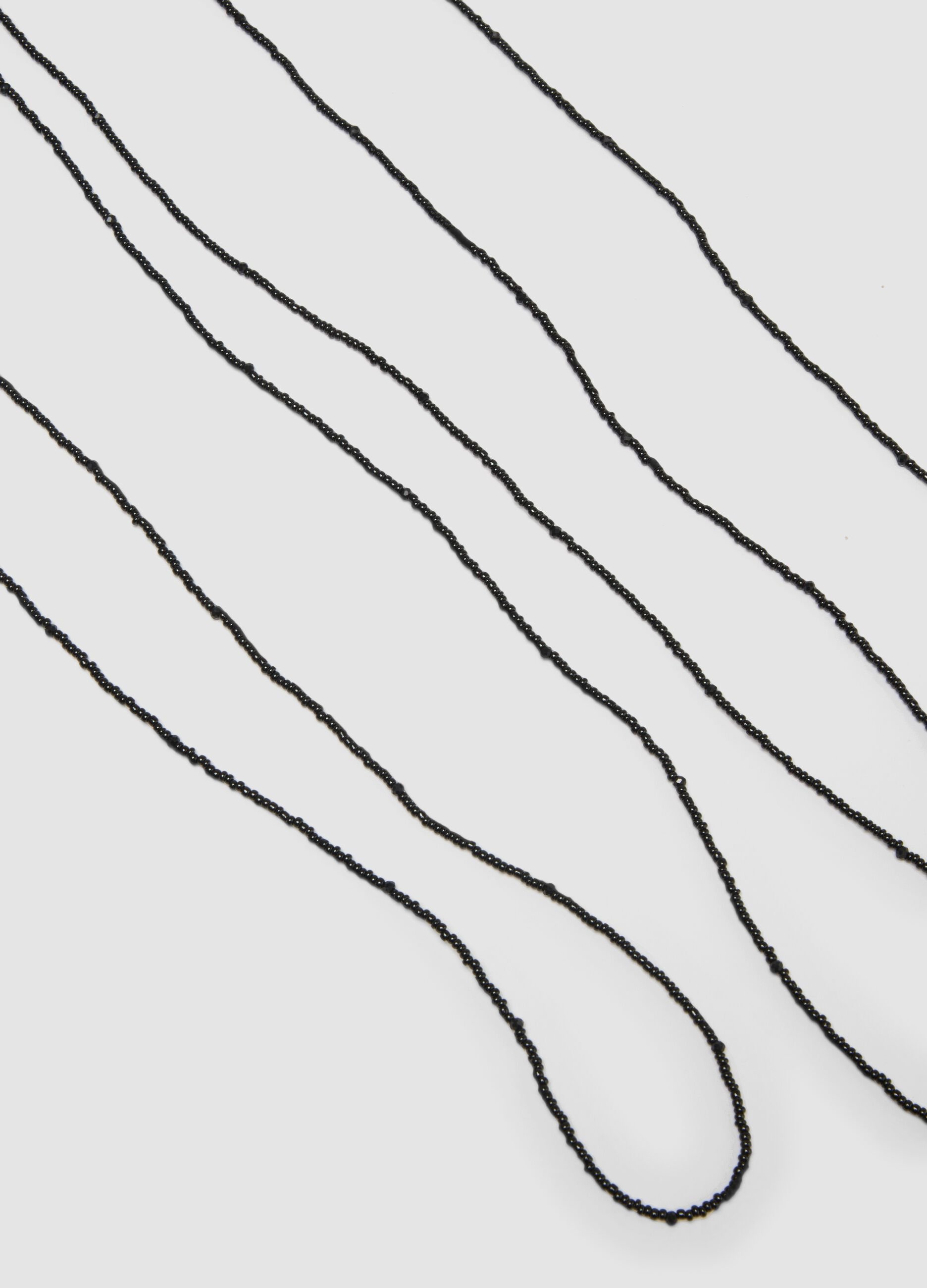 Multi-strand necklace with black beads