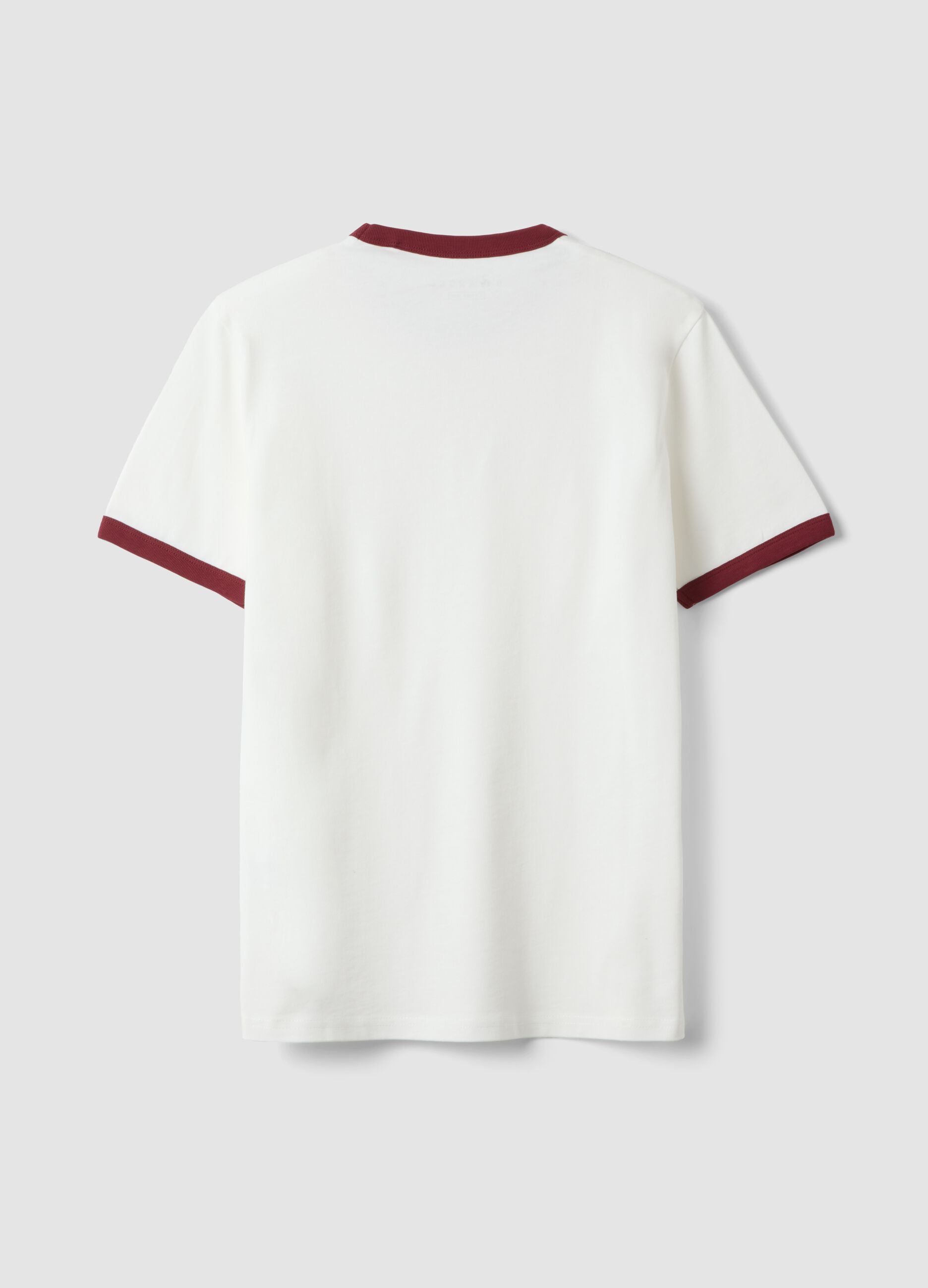 White pure cotton fitted crew-neck T-shirt