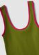 Green pure cotton ribbed tank top_5