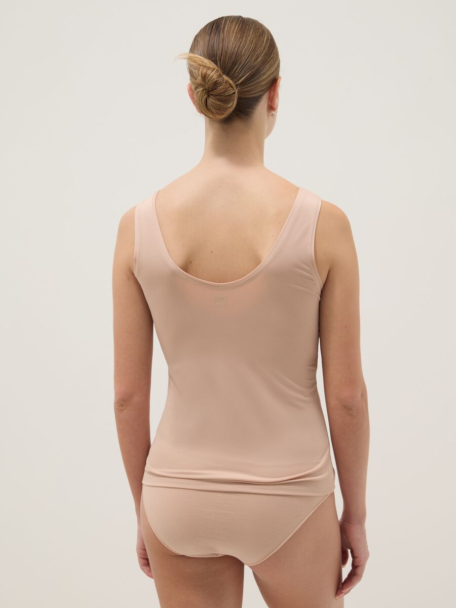 Canotta beige deep V regular fit_2
