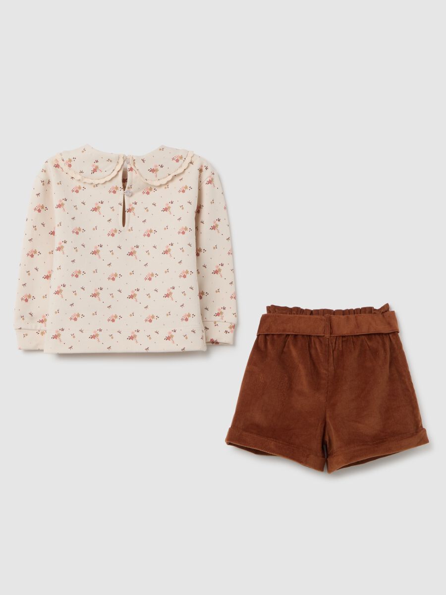 Girl's beige cotton-blend set_1