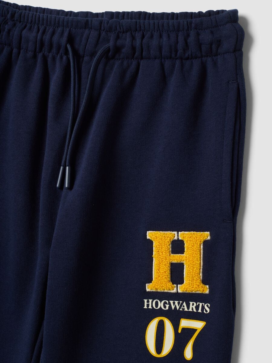 Pantaloni jogger blu in misto cotone con stampa Harry Potter per bambino_3