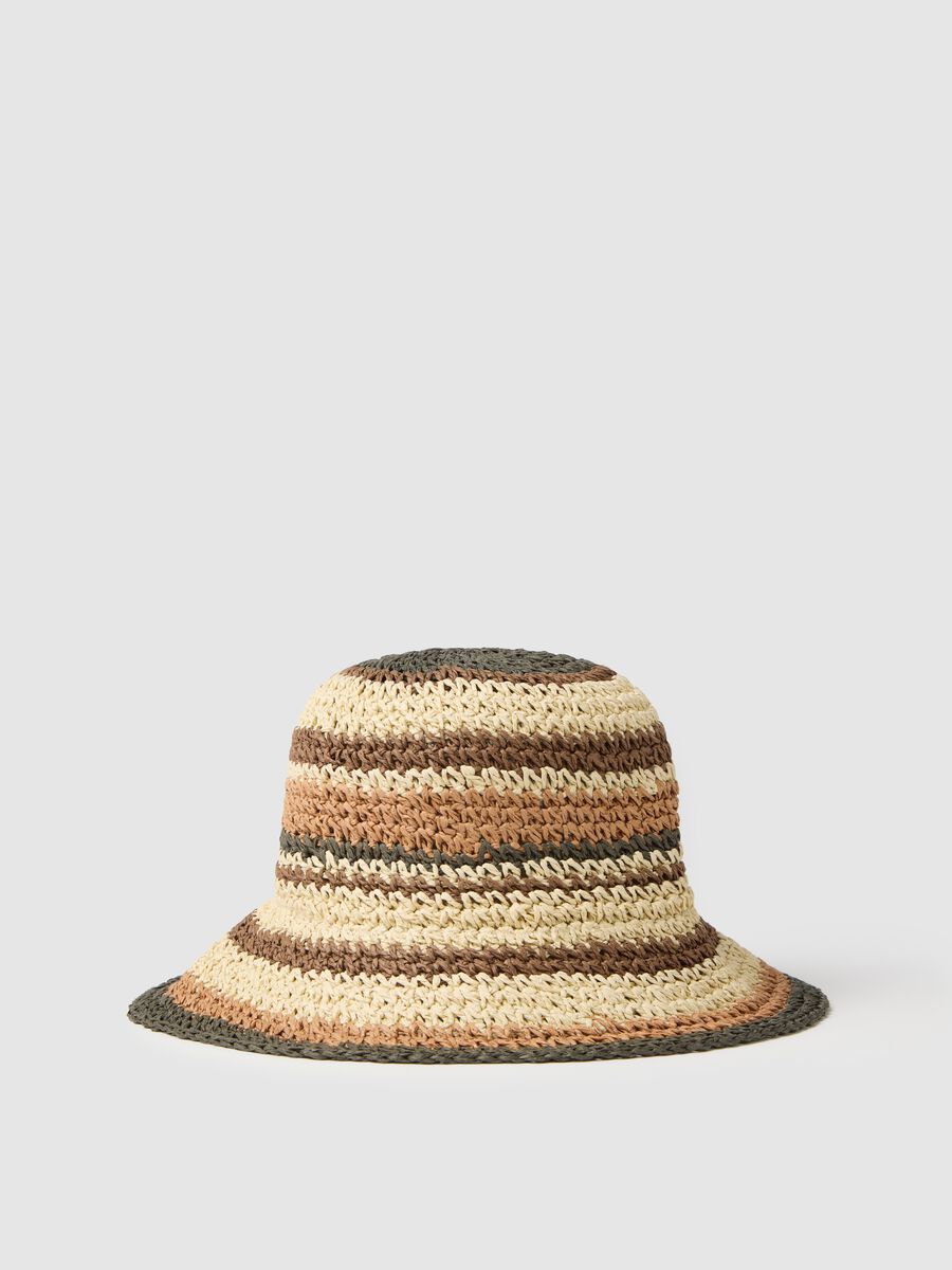 Women's hat in pure multicolour textile paper_0