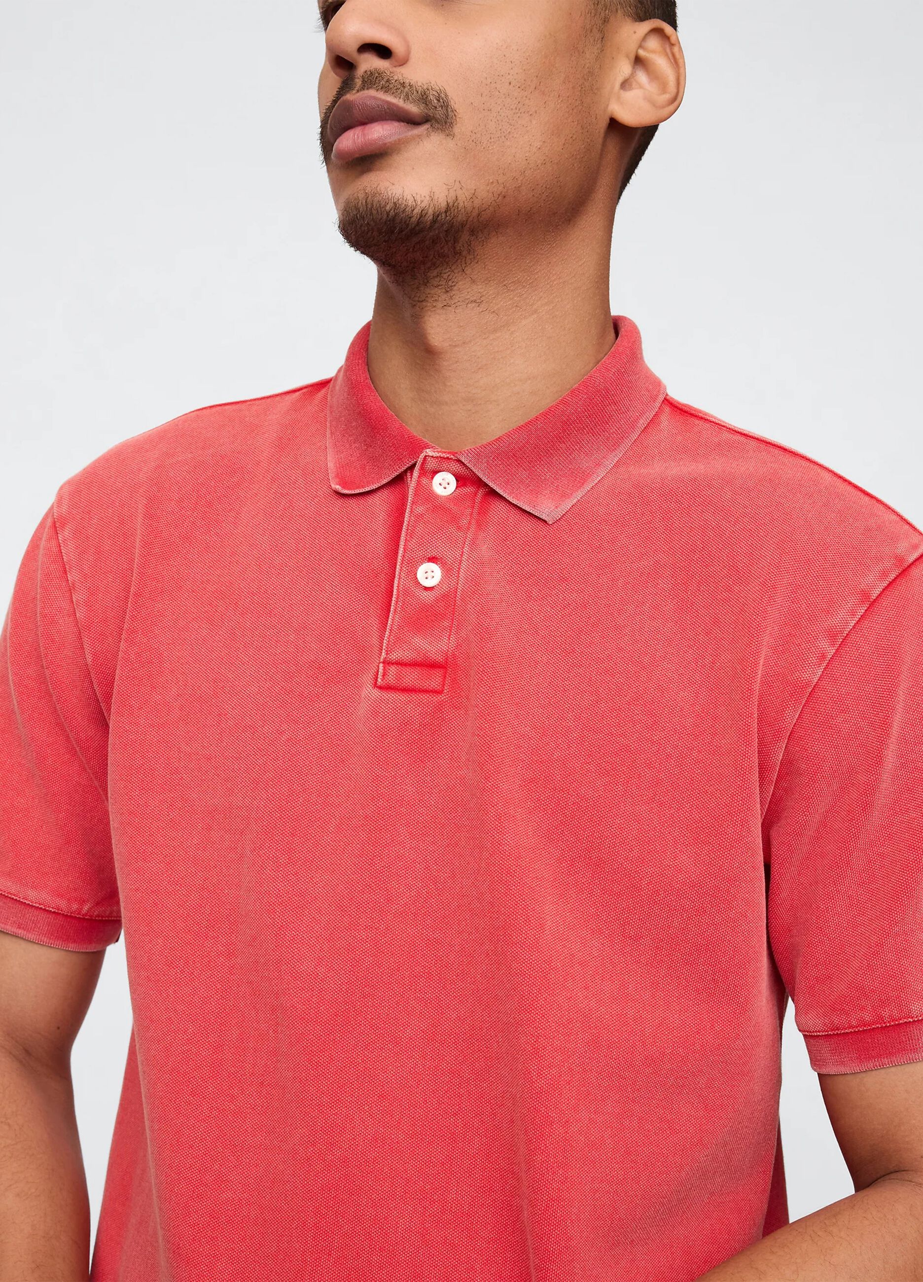 Polo shirt with short sleeves in cotton