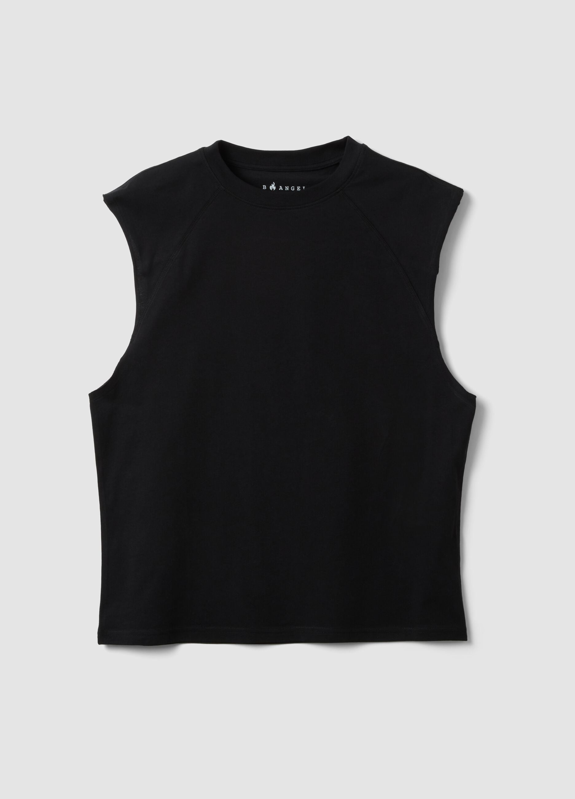 Black pure cotton regular-fit tank top