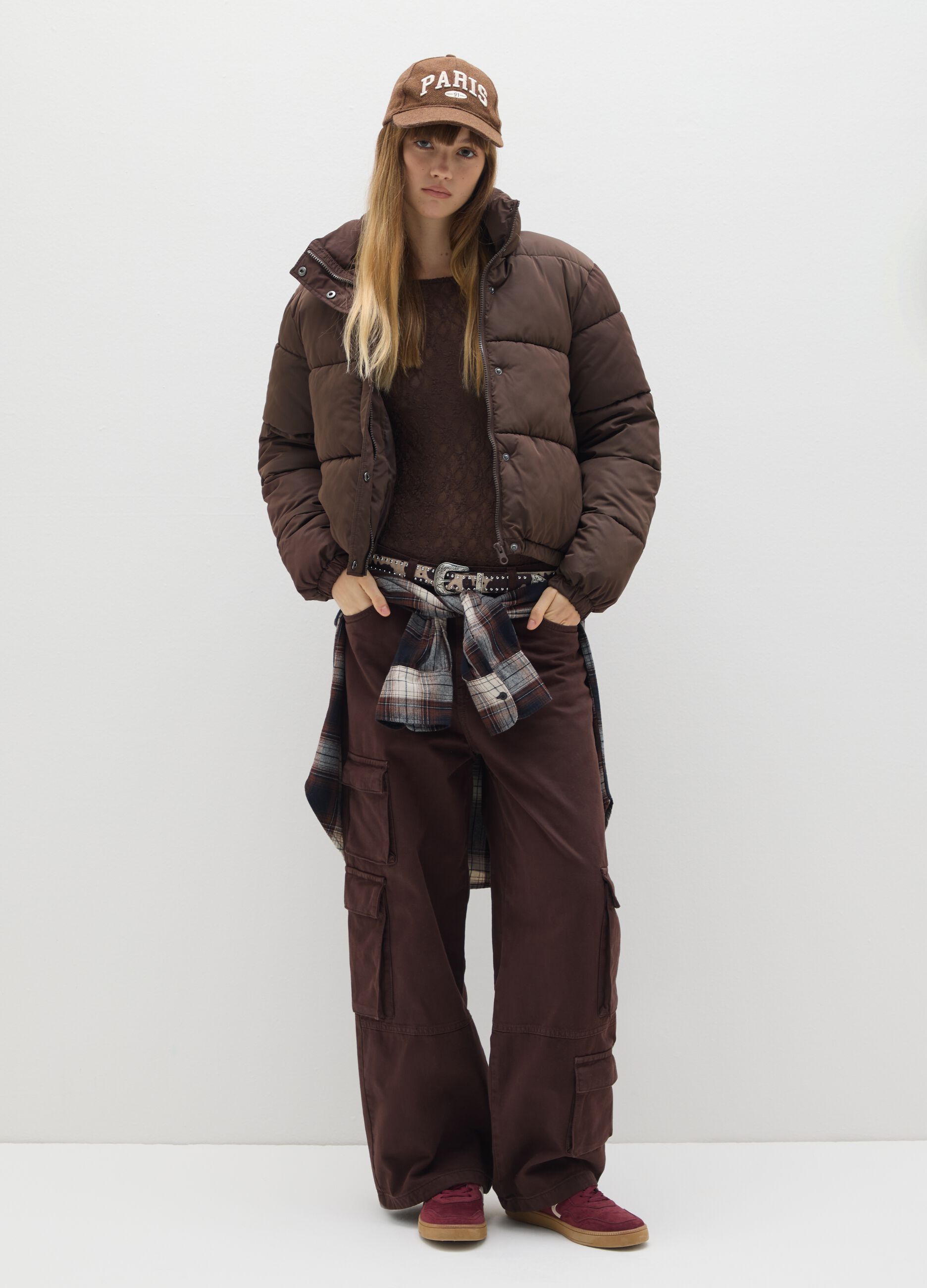 Brown padded oversized jacket